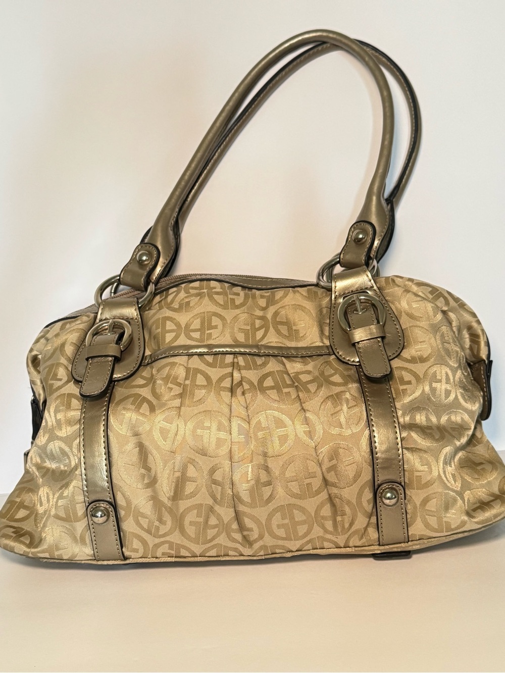 Vintage Giani Bernini Gold Tan Monogram Handbag